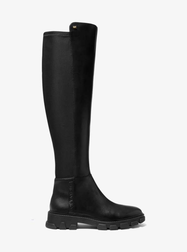 Damske Vysoke Cizmy Michael Kors Ridley Leather Čierne - Topanky Michael Kors Akcia | GKEJI-4582
